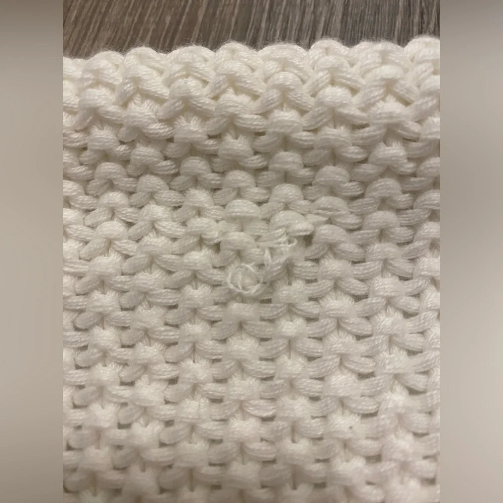 West Elm White Texture Weave Crochet Cotton Pillow Sham 20
